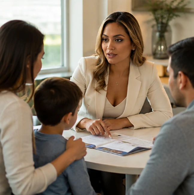 Fina Flores-Corchado walking a family through their protection plan